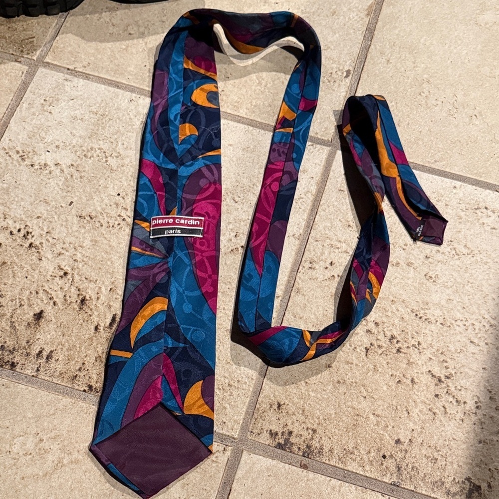 Pierre Cardin Vibrant Blue and Purple Silk Tie
